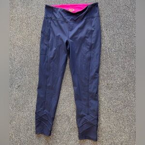 Lilly Pulitzer Luxletic Navy Leggings with Pink Lining XL
